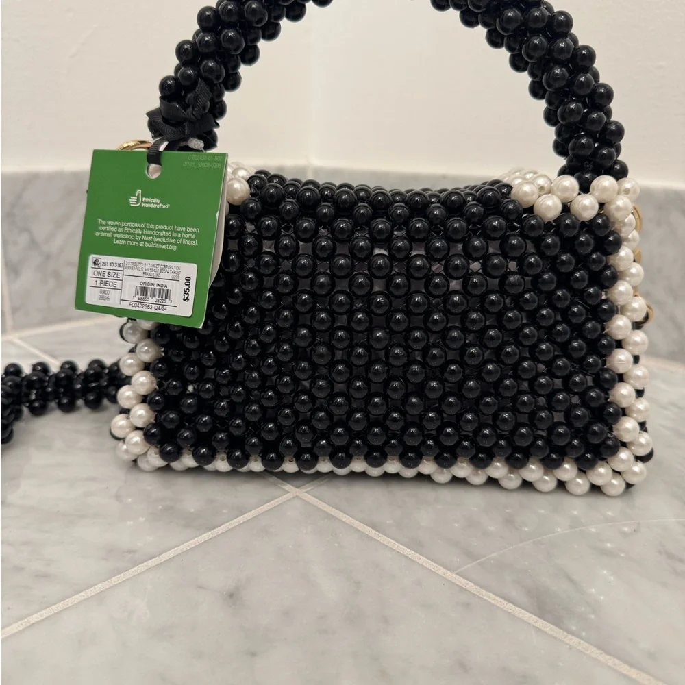 Kate Spade x Target Black and White Beaded Handbag - Picture 5 of 8